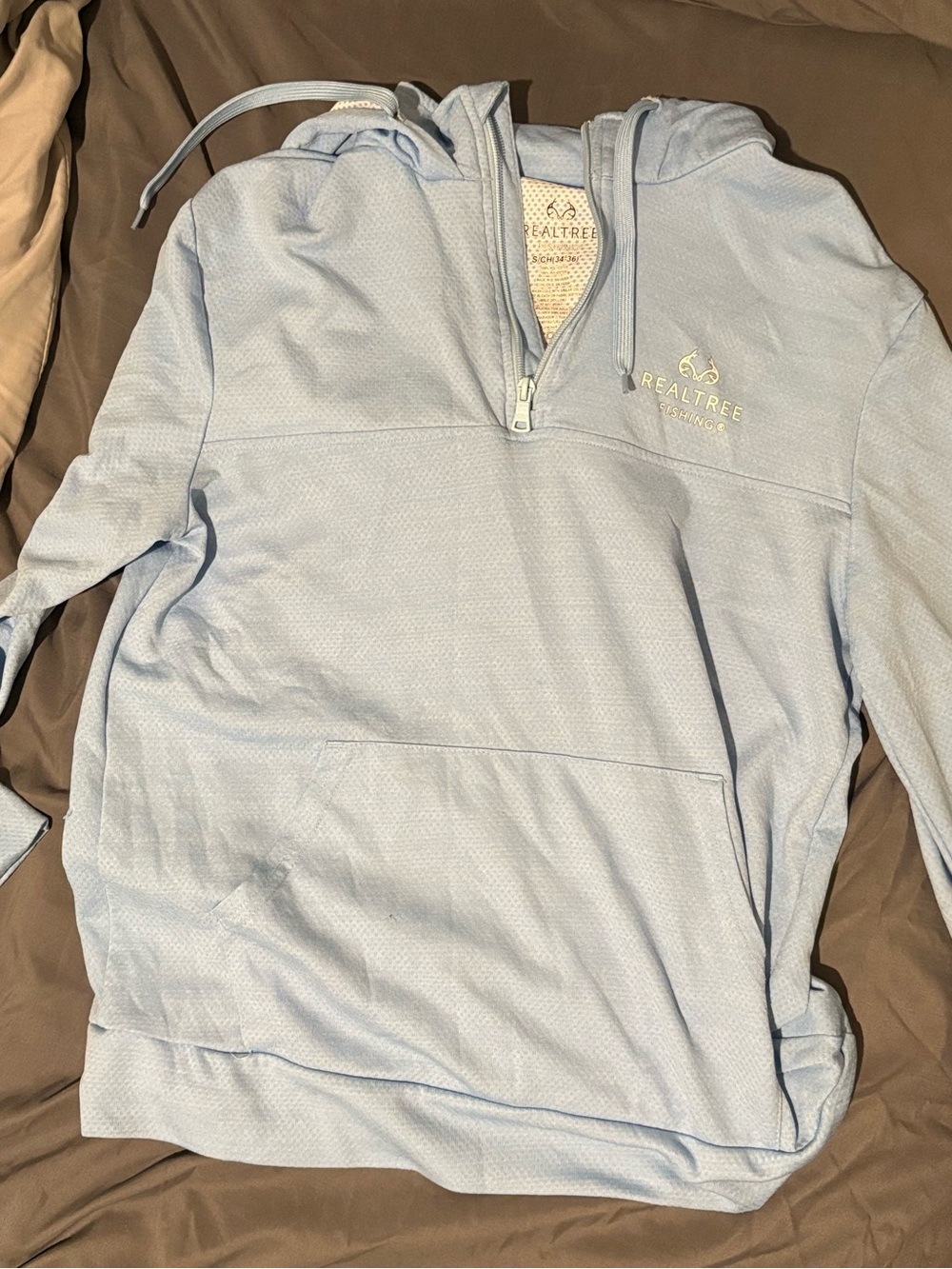 Realtree Light Blue Half-Zip Hooded Pullover